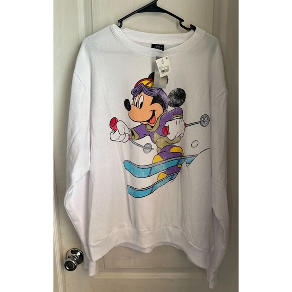 Disney Tops - Walt Disney Mickey Mouse Skiing‎ Sweatshirt Unisex Size XXL NWT